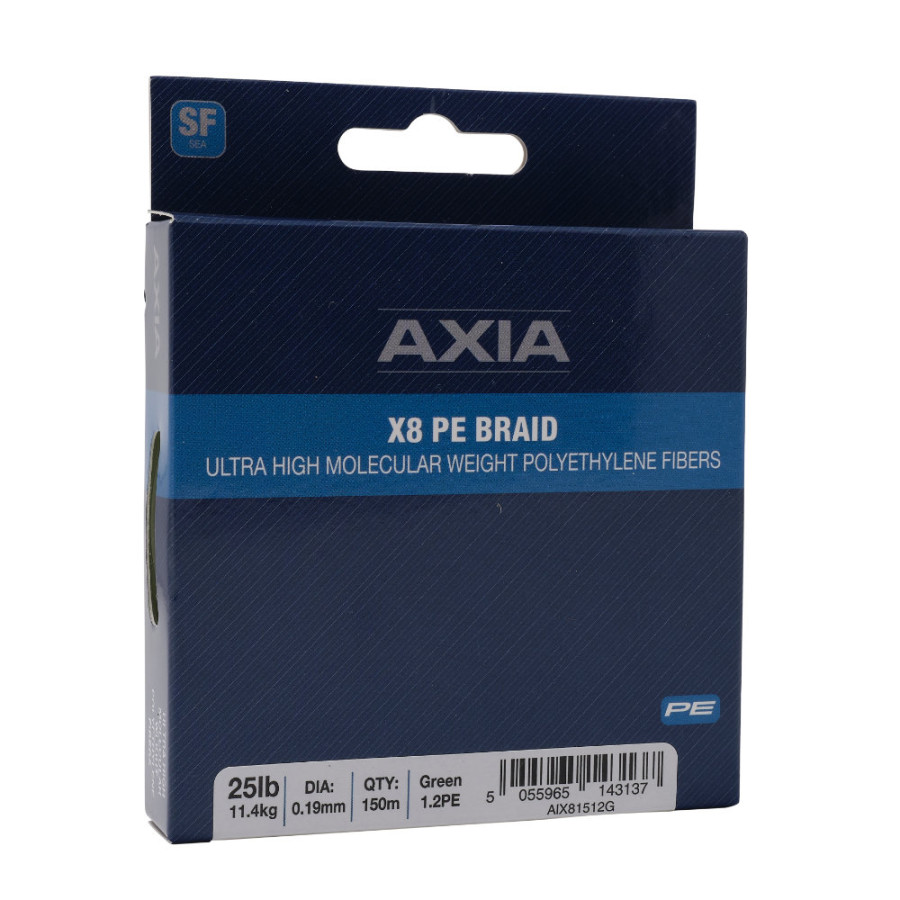  BRAID X8 PE 300mt AXIA ΝΗΜΑ ΟΚΤΑΚΛΩΝΟ GREEN/ ΠΡΑΣΙΝΟ