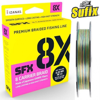 ΝΗΜΑ SUFIX SFX 8X BRAIDED LINE 150mt MULTICOLOUR/ΠΟΛΥΧΡΩΜΟ