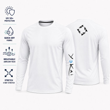ΜΠΛΟΥΖΑΚΙ T-SHIRT UV 50+ ΥΟΚΑΙ ΜΕ ΣΧΕΔΙΟ ΚΑΡΧΑΡΙΑ ΑΣΠΡΟ