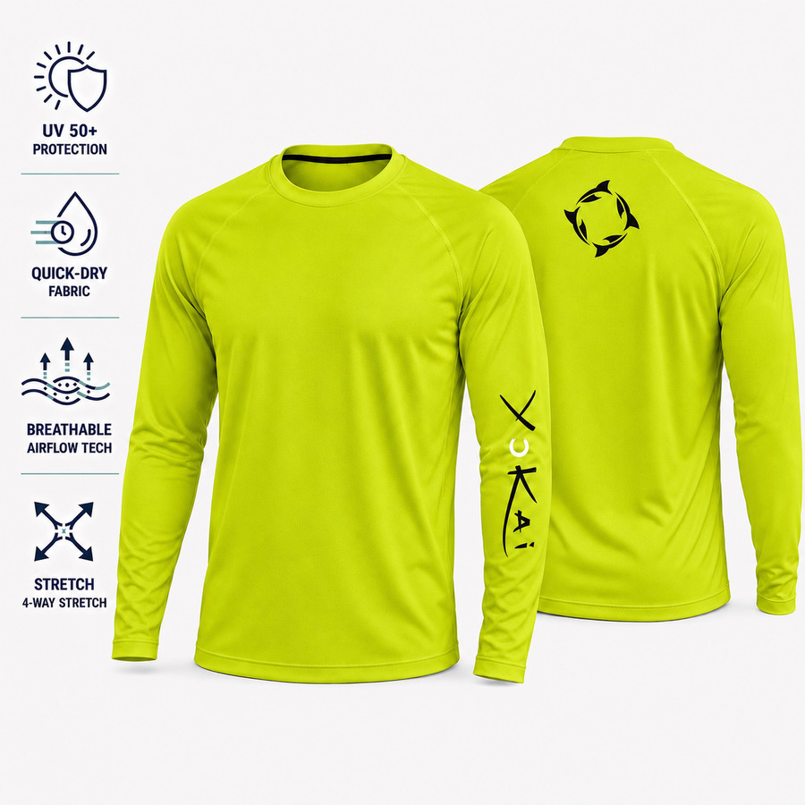 ΜΠΛΟΥΖΑΚΙ T-SHIRT UV 50+ ΥΟΚΑΙ ΜΕ ΣΧΕΔΙΟ ΚΑΡΧΑΡΙΑ ΚΙΤΡΙΝΟ FLUO