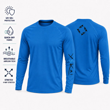 ΜΠΛΟΥΖΑΚΙ T-SHIRT UV 50+ ΥΟΚΑΙ ΜΕ ΣΧΕΔΙΟ ΚΑΡΧΑΡΙΑ ΜΠΛΕ