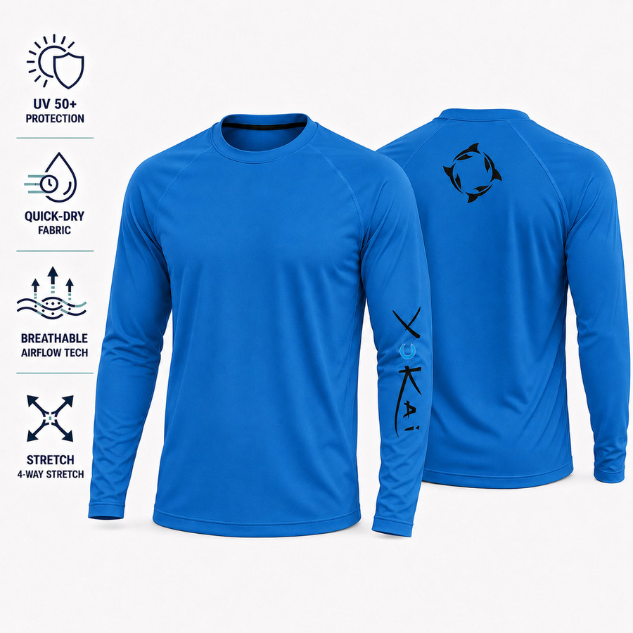 ΜΠΛΟΥΖΑΚΙ T-SHIRT UV 50+ ΥΟΚΑΙ ΜΕ ΣΧΕΔΙΟ ΚΑΡΧΑΡΙΑ ΜΠΛΕ