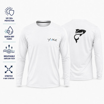 ΜΠΛΟΥΖΑΚΙ T-SHIRT UV 50+ ΥΟΚΑΙ ΜΕ ΣΧΕΔΙΟ ΨΑΡΑΚΙ ΑΣΠΡΟ