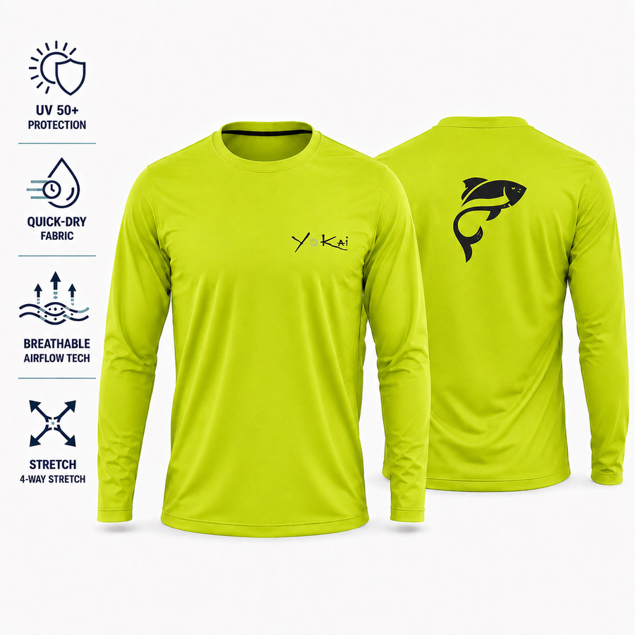ΜΠΛΟΥΖΑΚΙ T-SHIRT UV 50+ ΥΟΚΑΙ ΜΕ ΣΧΕΔΙΟ ΨΑΡΑΚΙ ΚΙΤΡΙΝΟ FLUO