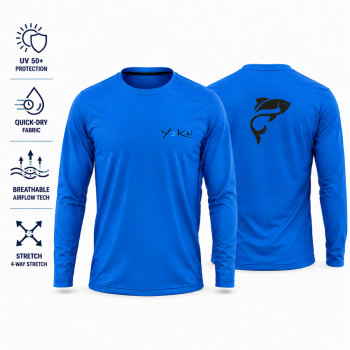 ΜΠΛΟΥΖΑΚΙ T-SHIRT UV 50+ ΥΟΚΑΙ ΜΕ ΣΧΕΔΙΟ ΨΑΡΑΚΙ ΜΠΛΕ
