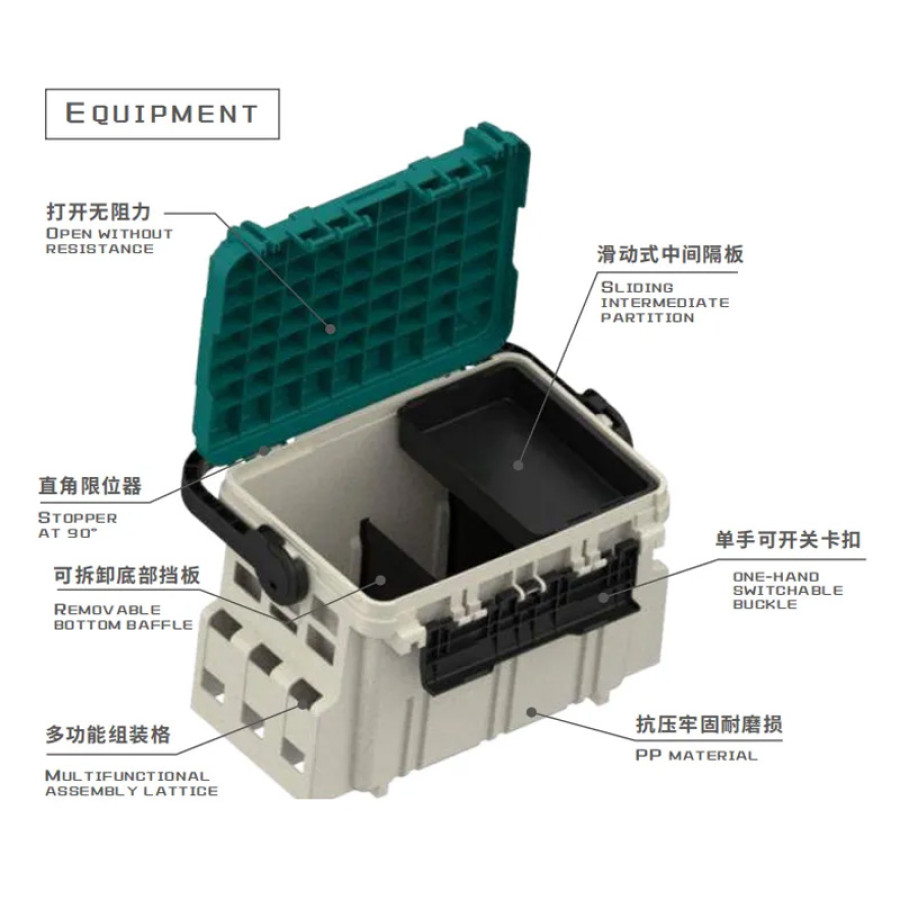 ΚΑΣΕΤΙΝΑ MEBAO LURE BOX MB-500 AMBER GREEN / 44.2x29.8x30cm / 20LT