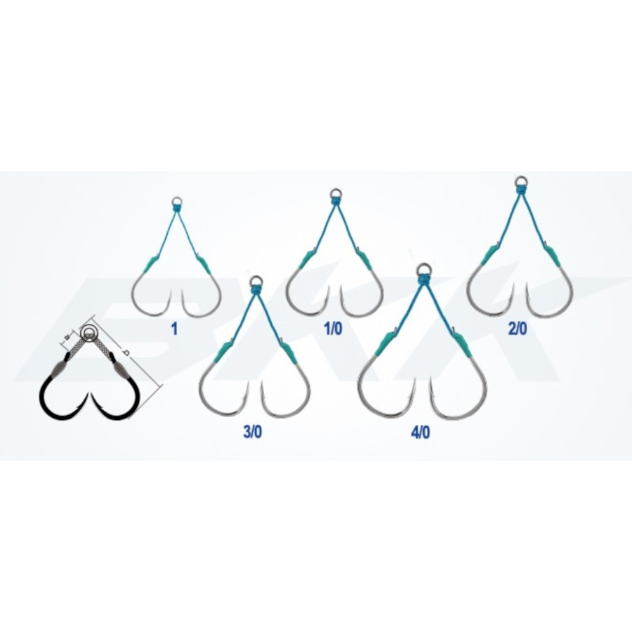 ASSIST HOOK BKK LIGHT SLOW JIGGING GAFF-R SF8065 LONG / BRIGHT TIN