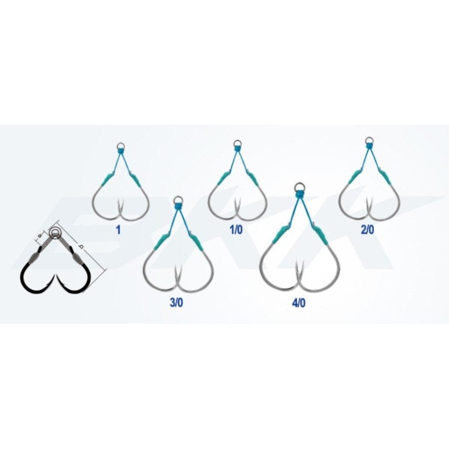 ASSIST HOOK BKK LIGHT SLOW JIGGING GAFF-R SF8065 MEDIUM / BRIGHT TIN