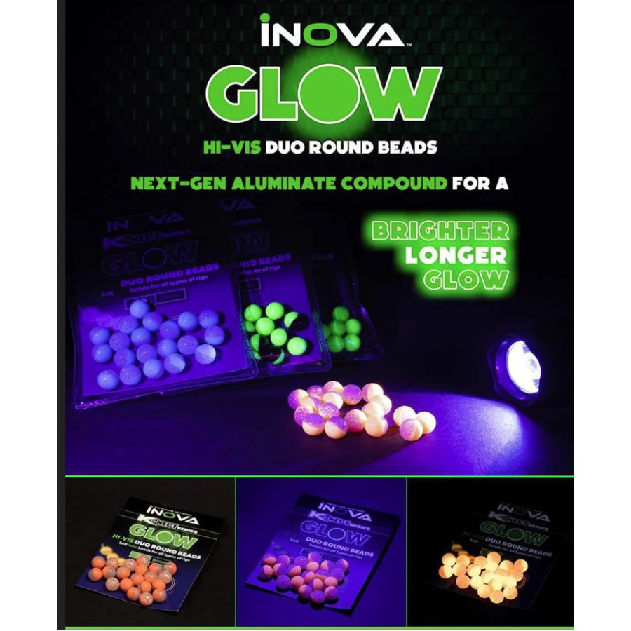 INOVA HI-VIS DUO ROUND GLOW BEADS 8MM