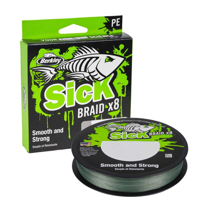 ΝΗΜΑ BERKLEY SICK BRAID ΟΚΤΑΚΛΩΝΟ 300MT - MOSS GREEN