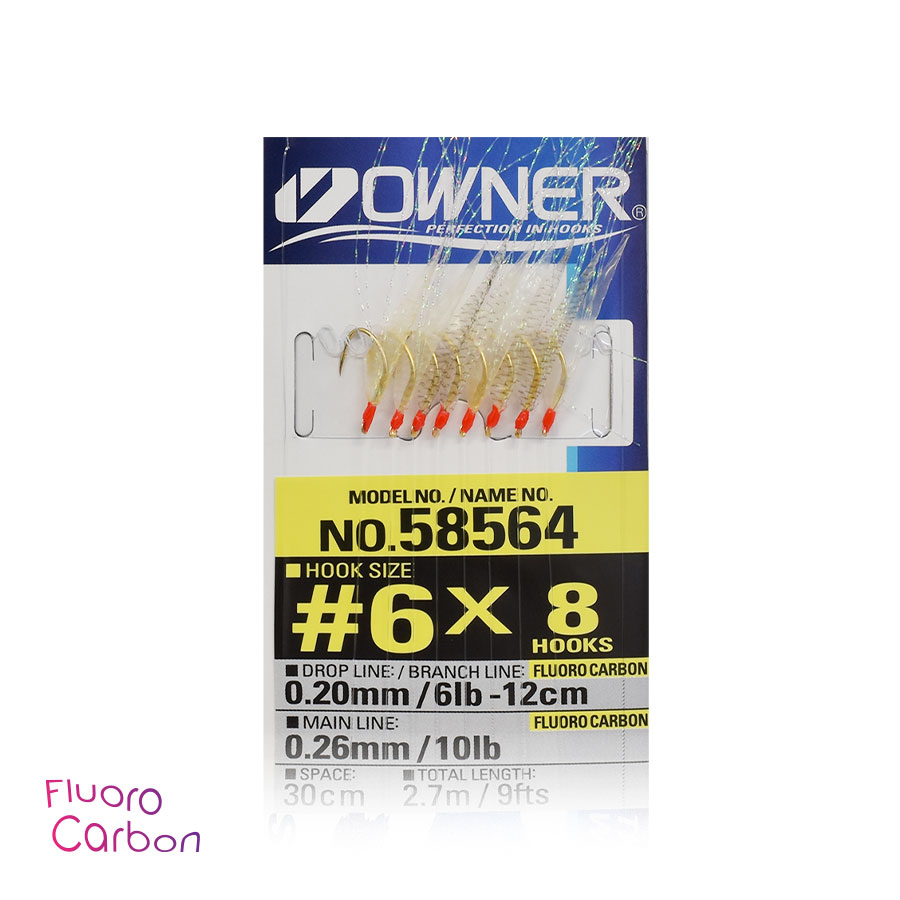 ΤΣΑΠΑΡΙΑ OWNER 58564 FLUOROCARBON No6 / 8 ΑΓΚΙΣΤΡΙΑ / 0.205-0.26MM