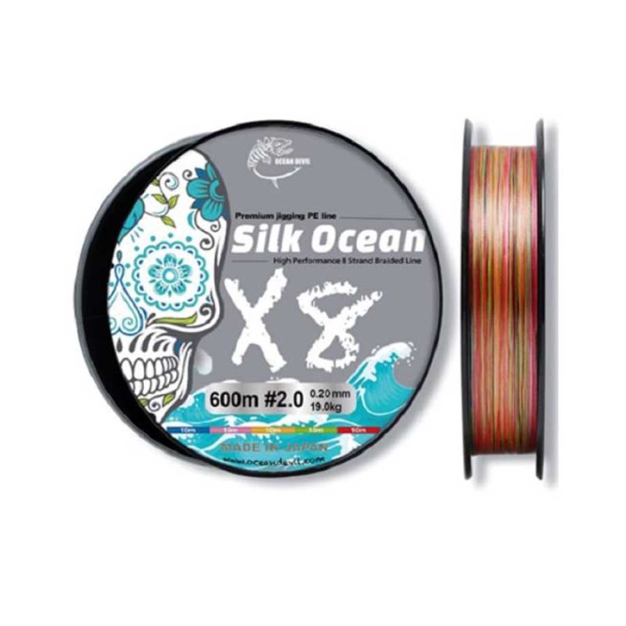 ΝΗΜΑ OCEAN DEVIL SILK OCEAN PEX8 300MT / ΠΟΛΥΧΡΩΜΟ
