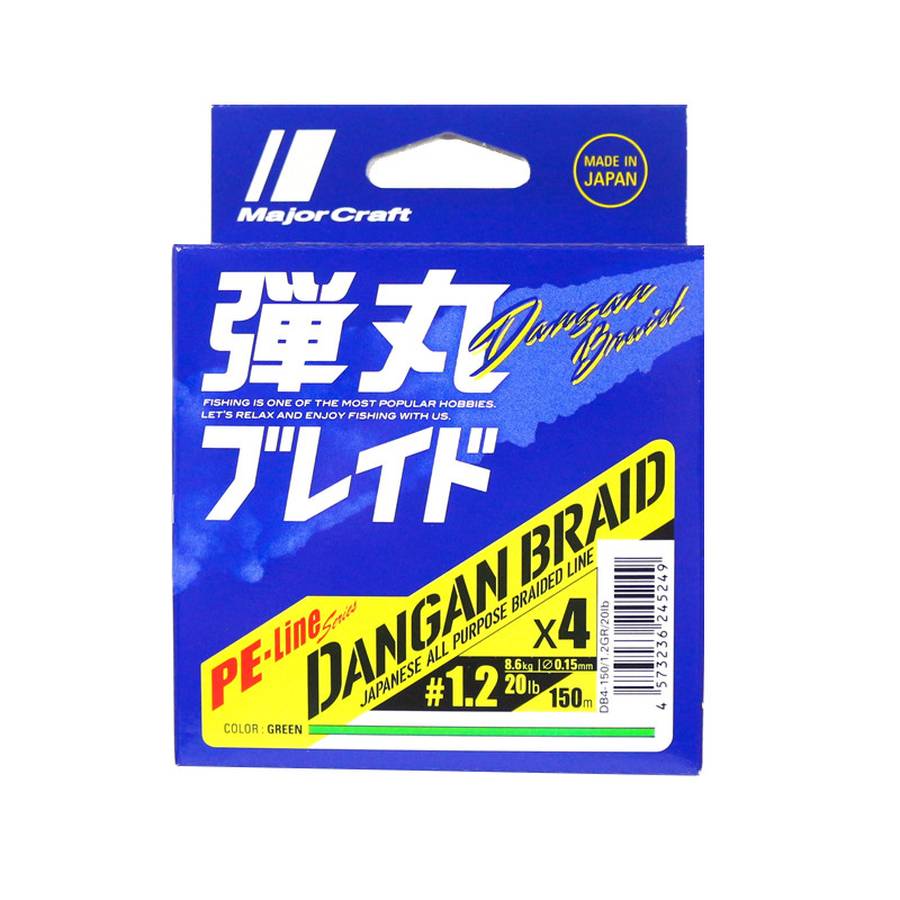 ΝΗΜΑ MAJORCRAFT DANGAN BRAID X4 150M ΤΕΤΡΑΚΛΩΝΟ / ΠΡΑΣΙΝΟ
